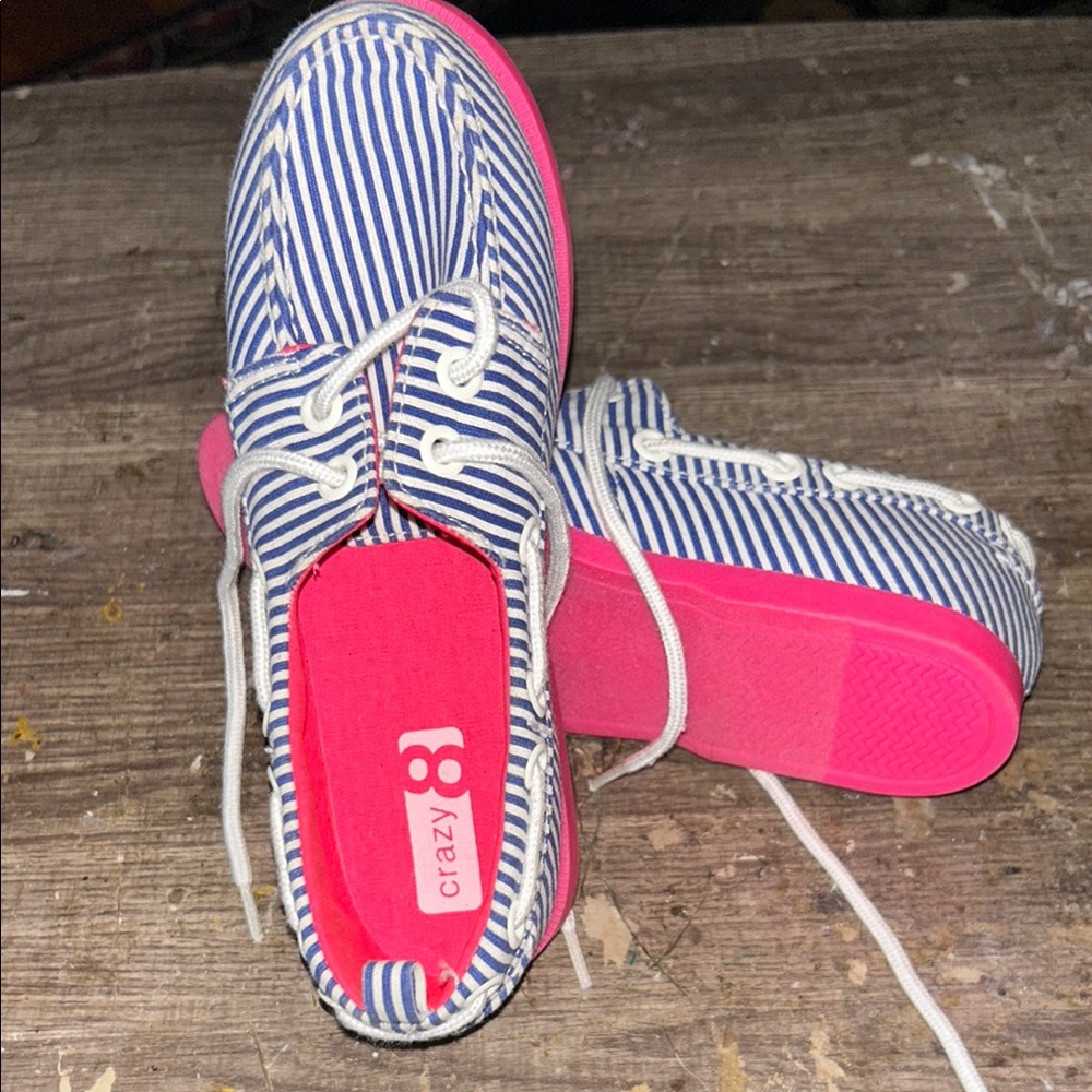 Crazy 8 Blue and White Sneakers with Nautical Stripes